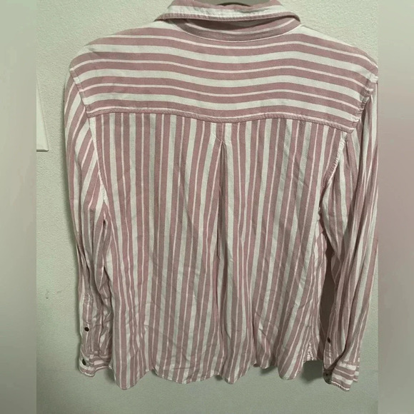 Jachs Girlfriend Long Sleeve Button Down Striped Shirt Medium - Picture 3 of 5